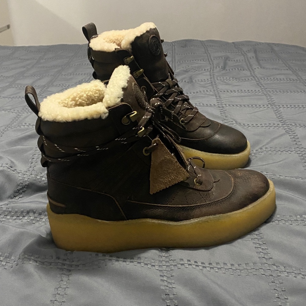 Brown Shearling-Lined Boots